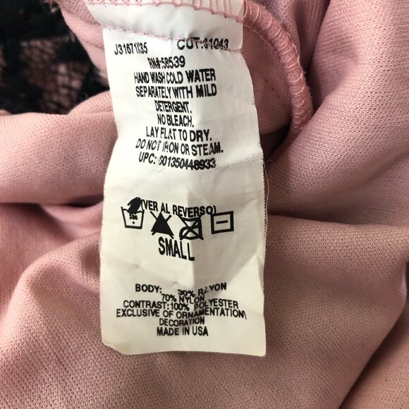 Vintage Y2K Speechless Halter Top High Neck Stretchy Sheer Lace Black Pink Sz S - Picture 13 of 13